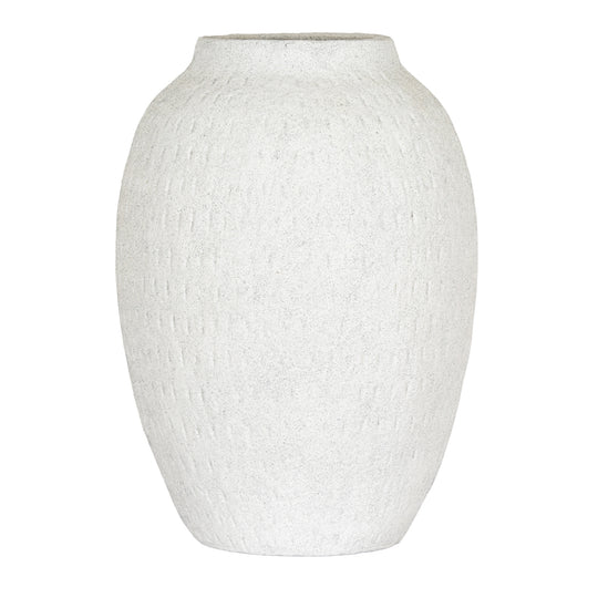 Tall White Ceramic Vase – 35cm, single tall vase front view