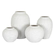 Tall White Ceramic Vase – 35cm, coordinating rounded and tall vases shown together
