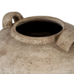 Brown Ceramic Urn Vase with Handles – 35cm, wide opening and handles detail