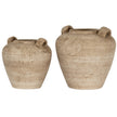 Brown Ceramic Urn Vase with Handles – 35cm, two coordinating sizes shown together