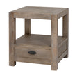 One-Drawer Wooden Side Table with Shelf – 60cm, single side table three-quarter view