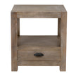 One-Drawer Wooden Side Table with Shelf – 60cm, front view showing open shelf and drawer