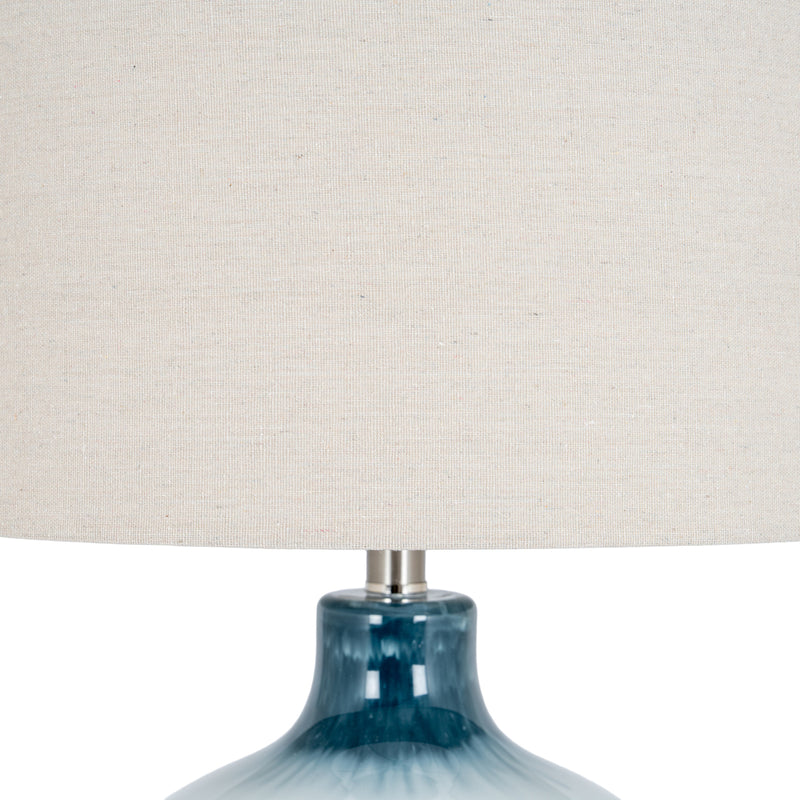 Ocean Shadows Glass Table Lamp with Linen Shade – 63.5cm, linen shade detail