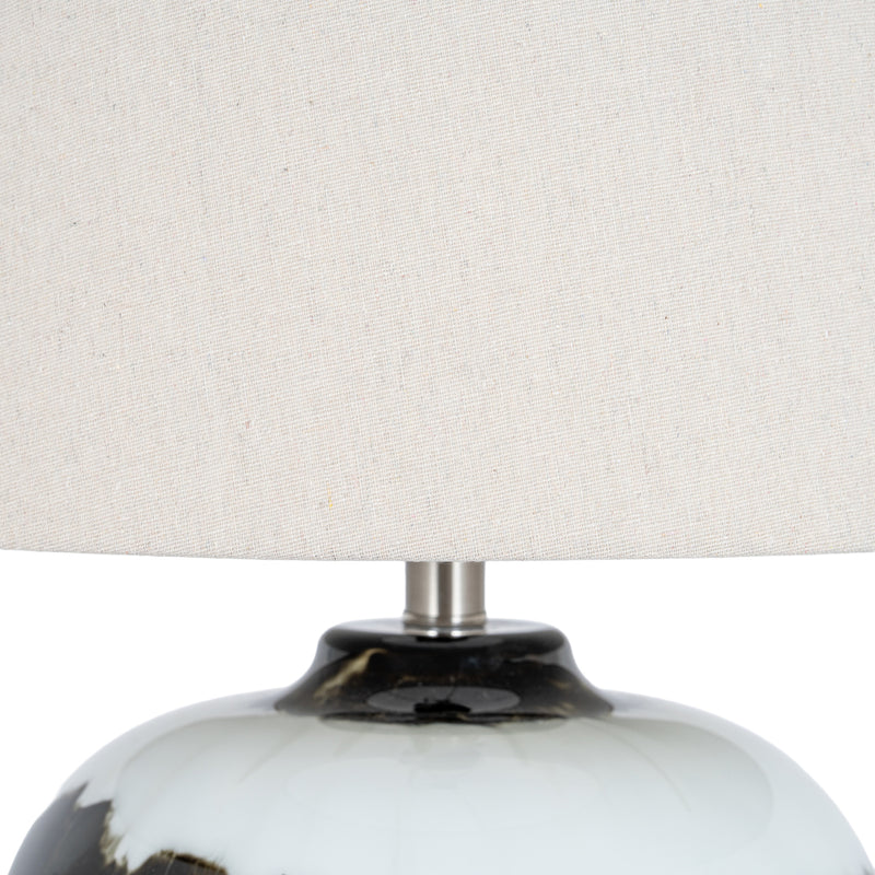 Midnight Shadows Glass Table Lamp with Linen Shade – 61cm, linen shade detail