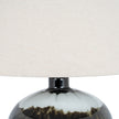 Midnight Shadows Squat Glass Table Lamp with Linen Shade – 54cm, linen shade detail