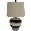 Sepia Shadows Squat Table Lamp with Linen Shade – 56cm, full product view