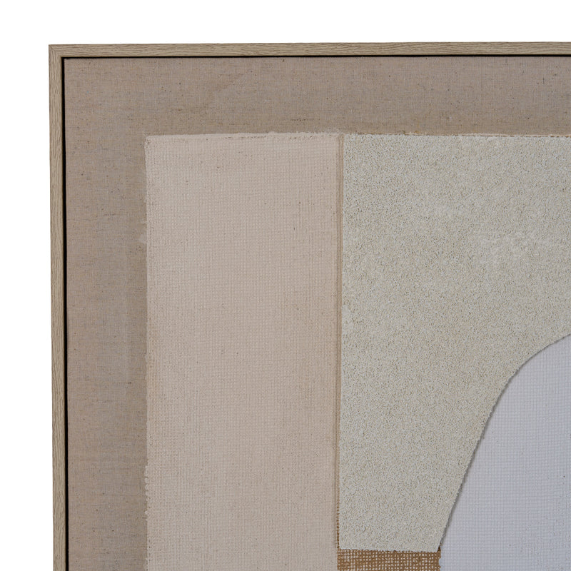 Portina Linen-Textured Canvas in Wood Frame – 80 × 100cm, geometric composition detail