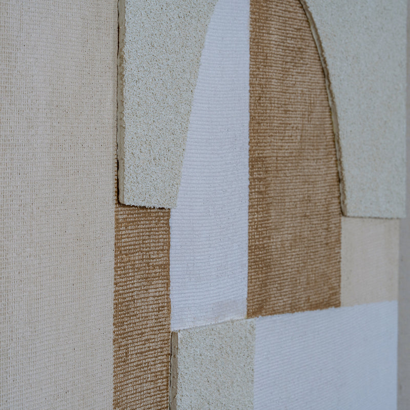 Portina Linen-Textured Canvas in Wood Frame – 80 × 100cm, linen-textured surface detail