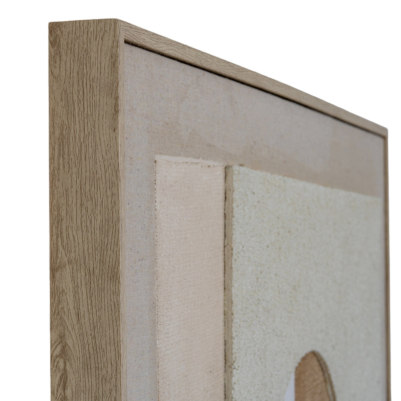 Portina Linen-Textured Canvas in Wood Frame – 80 × 100cm, wood frame corner detail