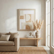 Lumera Linen-Textured Canvas in Wood Frame – 80 × 100cm, styled room view