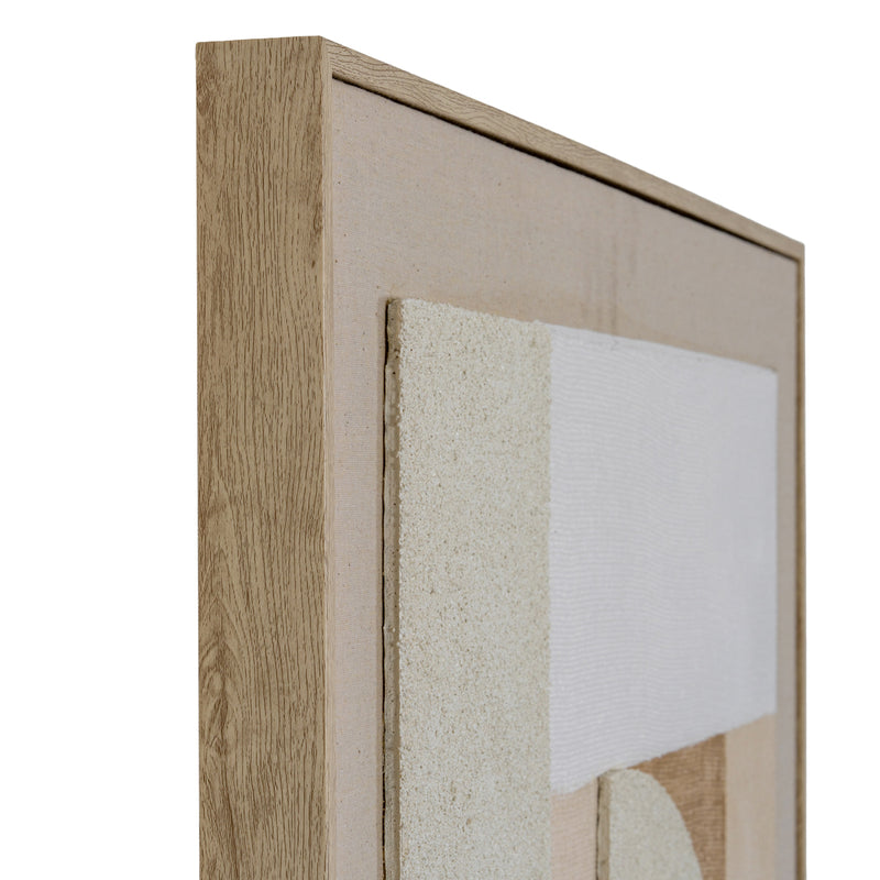 Lumera Linen-Textured Canvas in Wood Frame – 80 × 100cm, wood frame corner detail