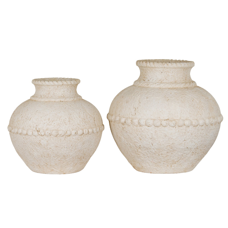 Large Rounded Ceramic Vase – 37cm, two coordinating sizes shown together
