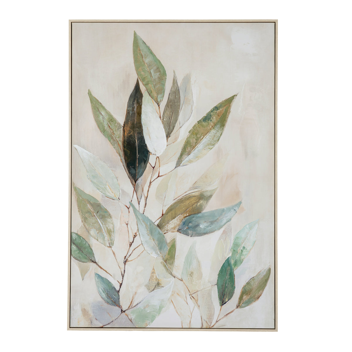 Willow Shade Hand-Painted Canvas in Wood Frame – 82.5 × 122.5cm, full artwork view