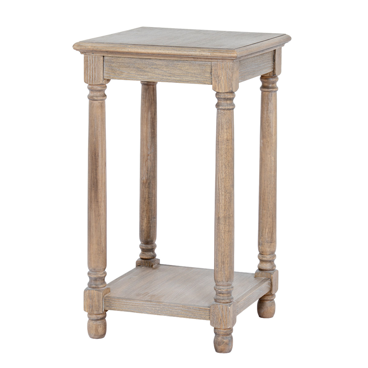 Brown Wooden Side Table – 72cm, single side table front view