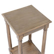 Brown Wooden Side Table – 72cm, square tabletop detail