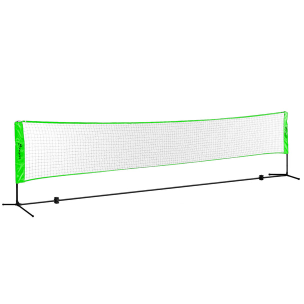Black and green 5 m badminton, pickleball and volleyball net set with rackets and balls