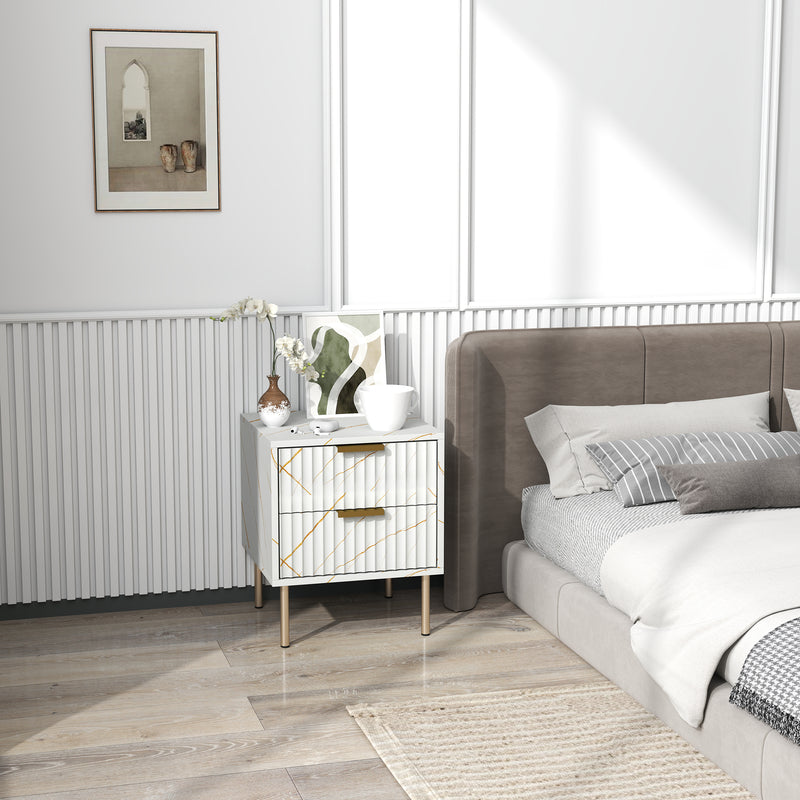 Marble-effect bedside table – image 2