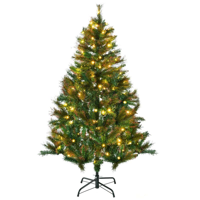 5ft green spruce Christmas tree with warm white LED lights