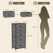 HOMCOM Chest of Drawers, Dresser with 5 Fabric Drawers, Tall Storage Unit with 4 Pockets and 2 Hooks Steel Frame – view 3