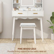 White LED mirror dressing table set – image 7