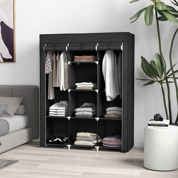 125 cm black fabric wardrobe – image 2