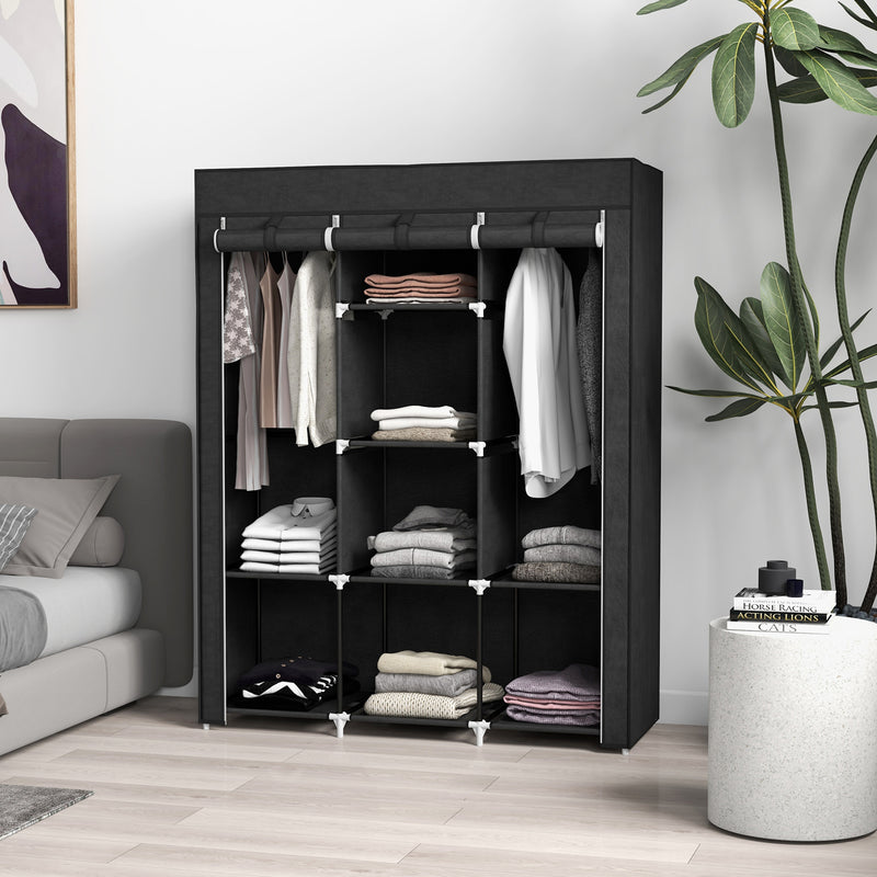 125 cm black fabric wardrobe – image 2