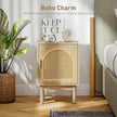 HOMCOM Rattan Bedside Table for Bedroom - Natural Wood – view 5