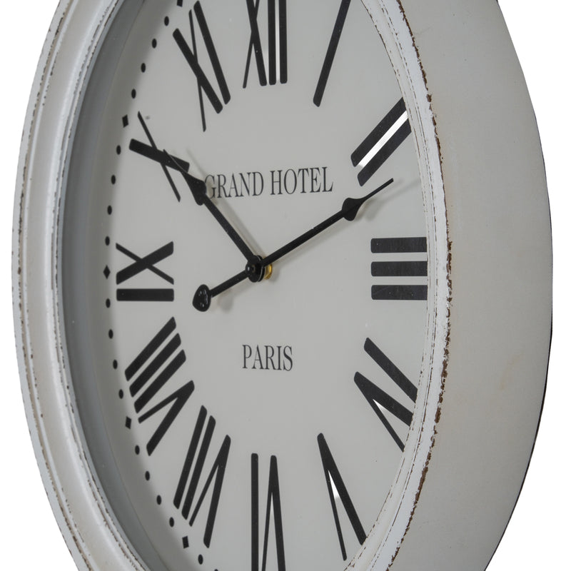 Close-up of the Grand Hotel Paris face and black Roman numerals
