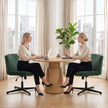 HOMCOM Flannel Criss Cross Legged Desk Chair, Armless Office Chair No Wheels, Green – view 9