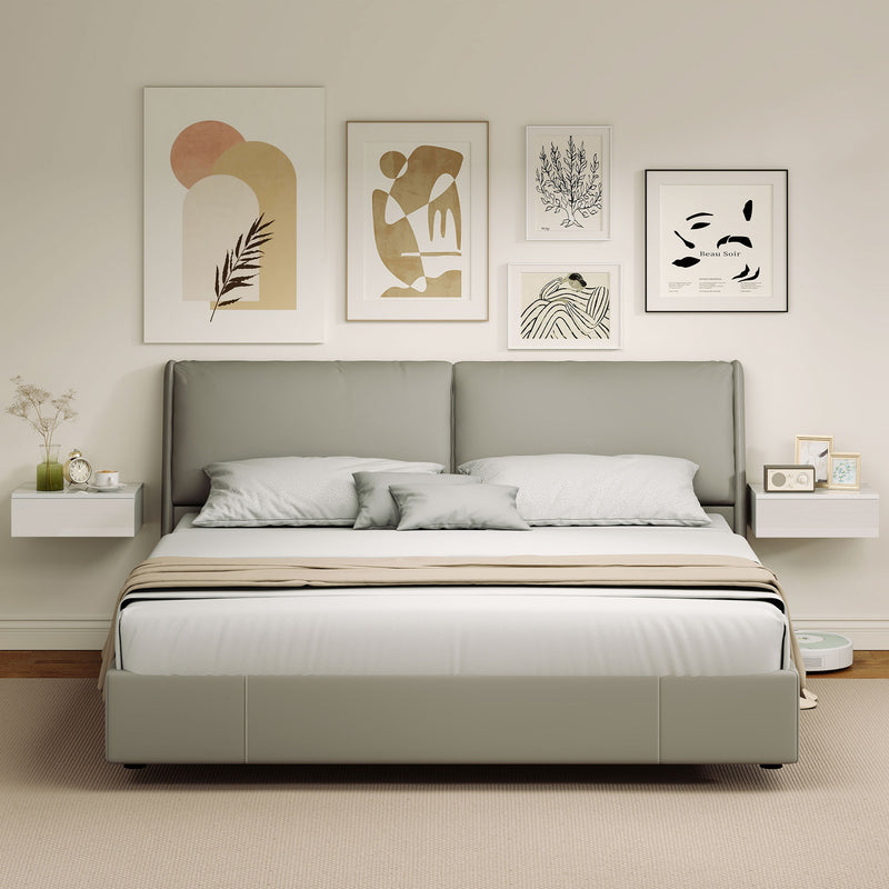High gloss floating bedside tables – image 10