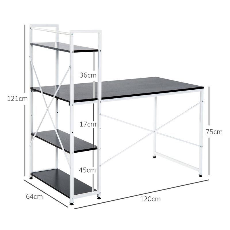 Industrial desk with bookshelf – image 3