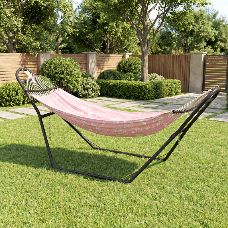 Outsunny 9ft Hammock Stand Adjustable Hammock Frame with Non-Slip Feet for Indoor Outdoor, 150 kg Capacity, Black – view 9