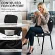 HOMCOM Meeting Chair, Stackable Ergonomic Office Chair with Padded Seat, Curved Backrest for Conference Room, Black – view 4