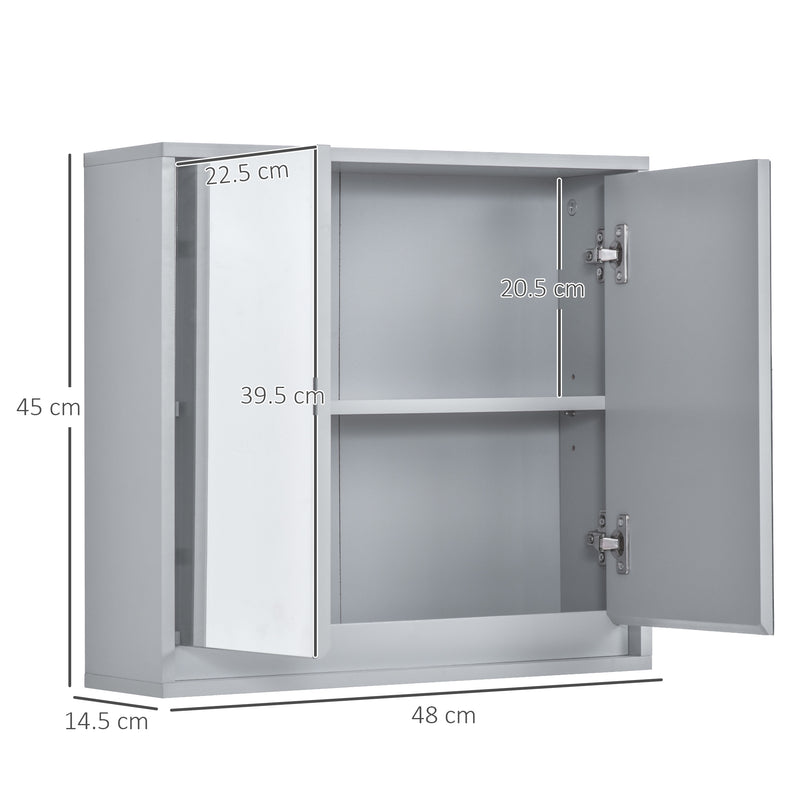 Grey double door mirror cabinet – image 3