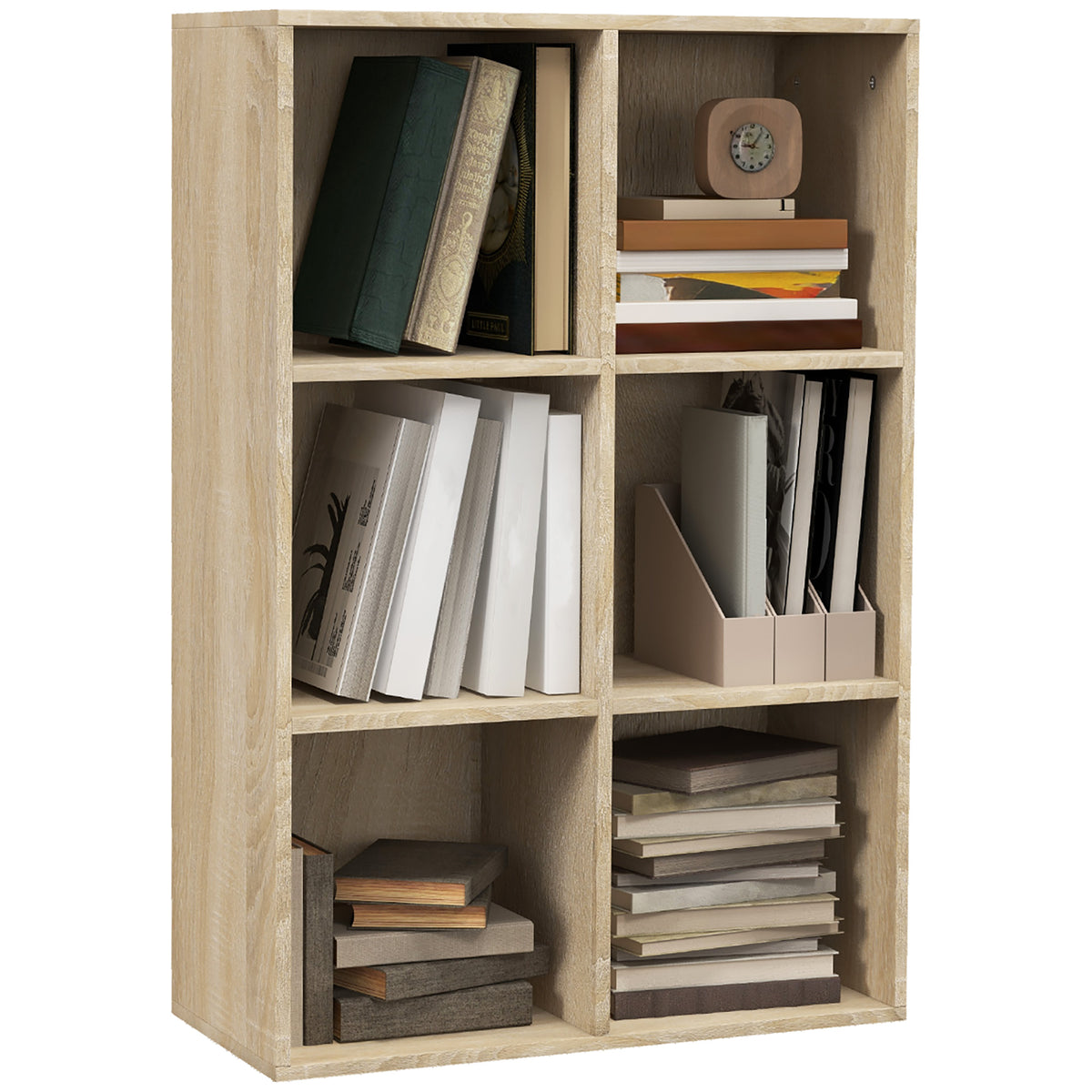 97.5 cm 6-Cube Reversible Bookcase – Oak
