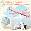 AIYAPLAY Kids Porch Swing, 2-Seater Patio Swing Bench Hammock with Seat Belts, Adjustable Canopy for Garden, Pink – view 5