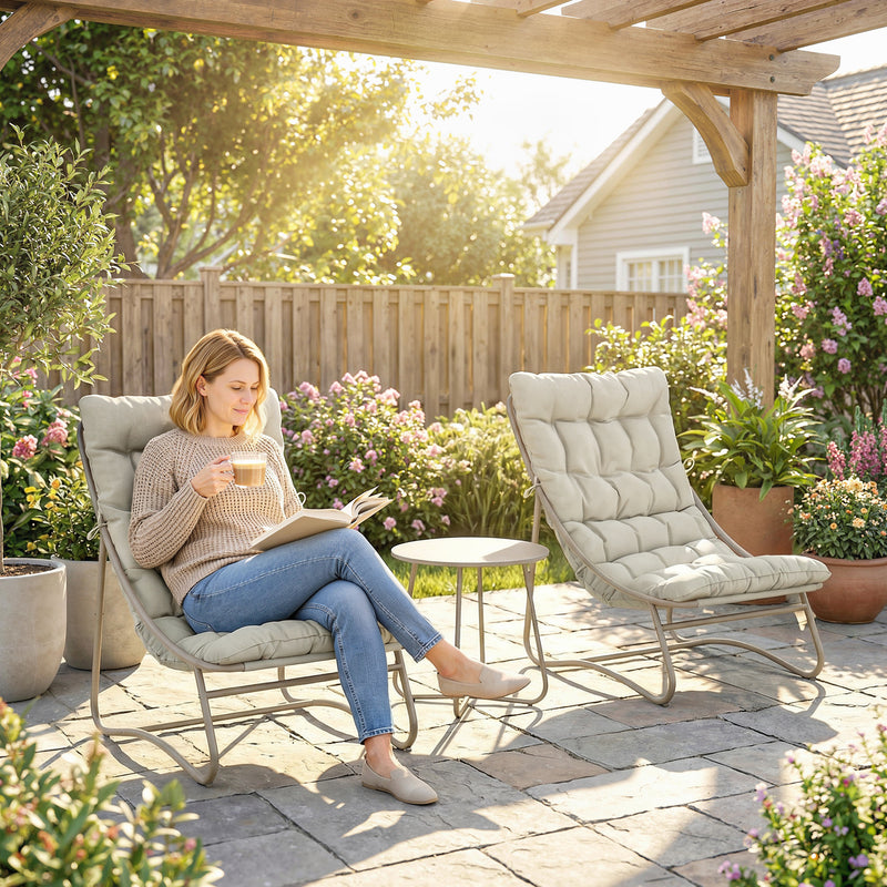 Cushioned texteline bistro set – image 9
