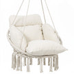 Outsunny Hanging Chair Outdoor Hammock Chair with Soft Cushion, Cotton Rope Boho Style Swing Chair, Hanging Garden