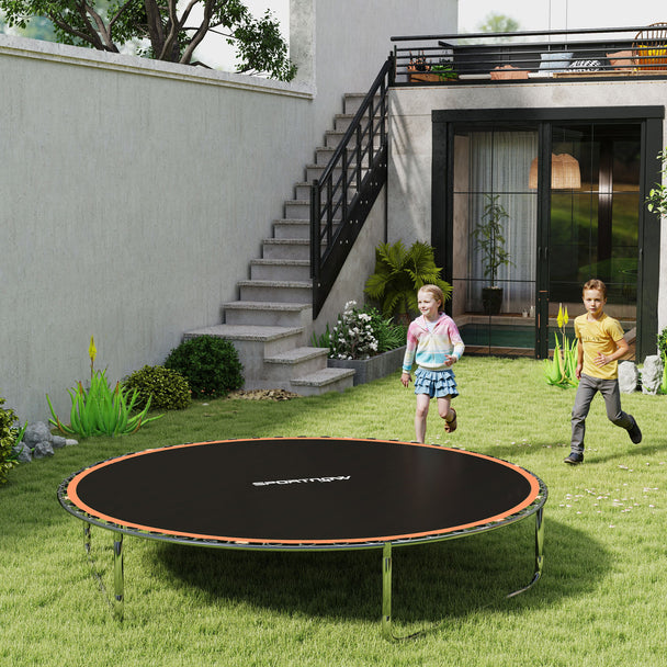 SPORTNOW Trampoline Replacement Mat with Spring Pull Tool, 42 V-Hooks, for 8ft Trampoline using 14cm Springs, Orange – view 2