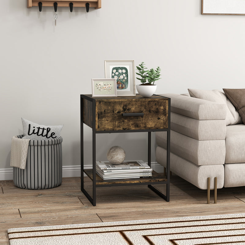 Rustic brown bedside table – image 8