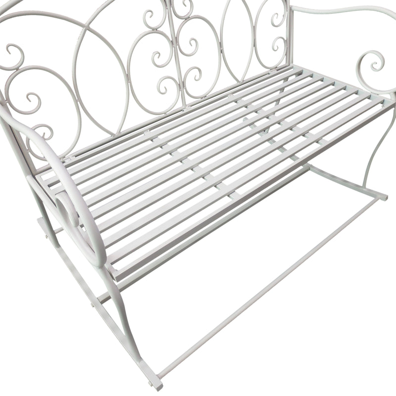 White rocking garden bench – image 8