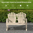 Outsunny Fir Wood Love Seats with Wheel-Shaped Armrests, Large Load-Bearing Chair, Natural Wood Finish – view 6