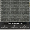 PE rattan coffee table with shelf grey – image 4