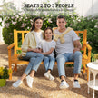 Outsunny Wooden Bench with Liftable Middle Table, Outdoor Bench, Patio Loveseat for Porch, Garden, Seats 2-3 People – view 6