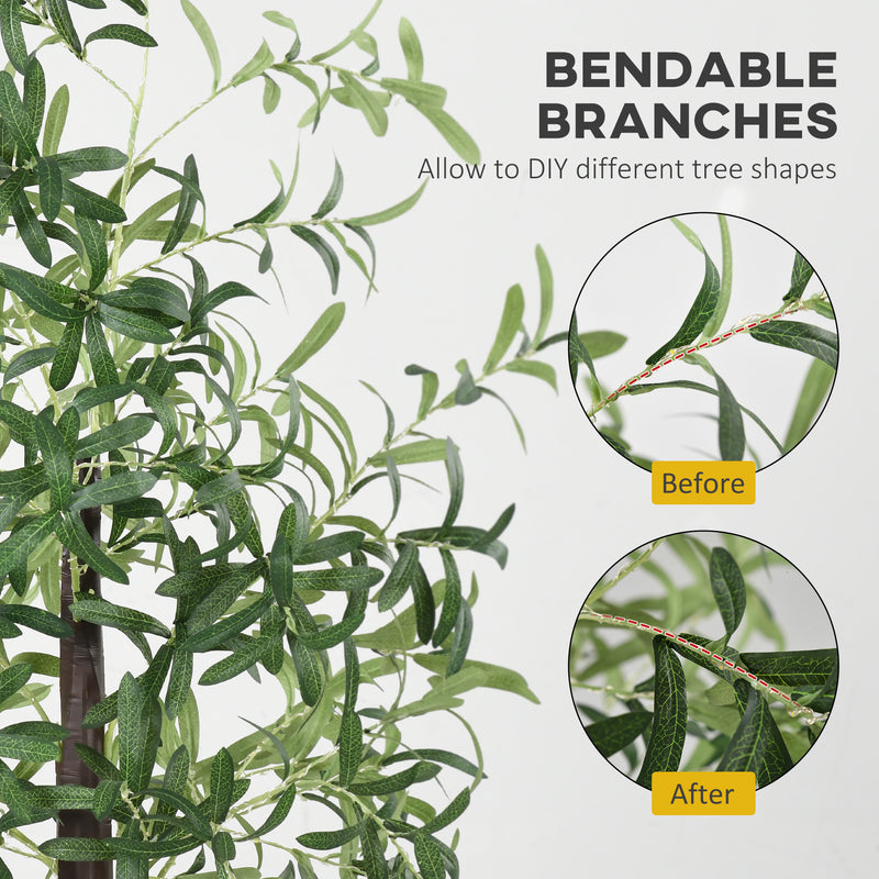 Bendable branches of the 180cm artificial olive tree