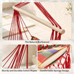 Outsunny Hammock Chair Swing Colourful Striped Tree Hanging Seat Porch Indoor Outdoor Fabric Garden Furniture – view 7