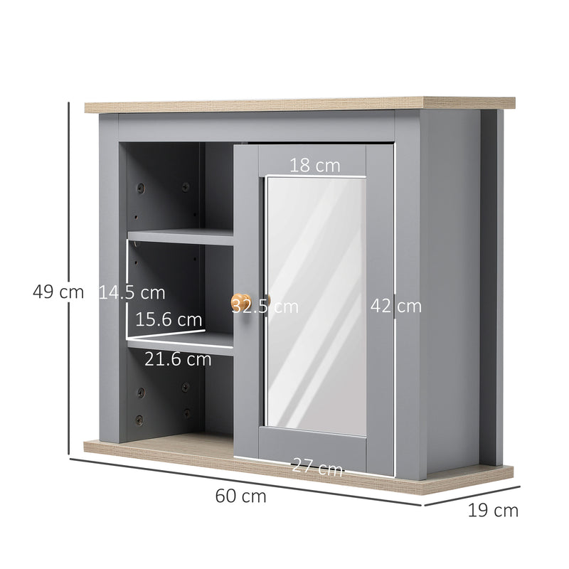Grey wall mirror cabinet – image 3