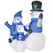 4ft Snowman Family Christmas Inflatable on a white background