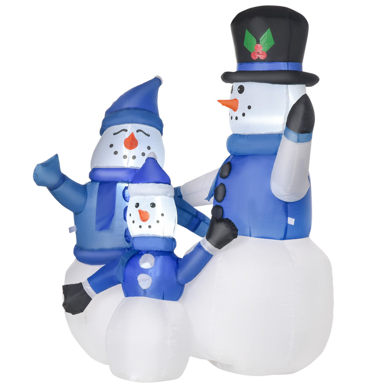 4ft Snowman Family Christmas Inflatable on a white background