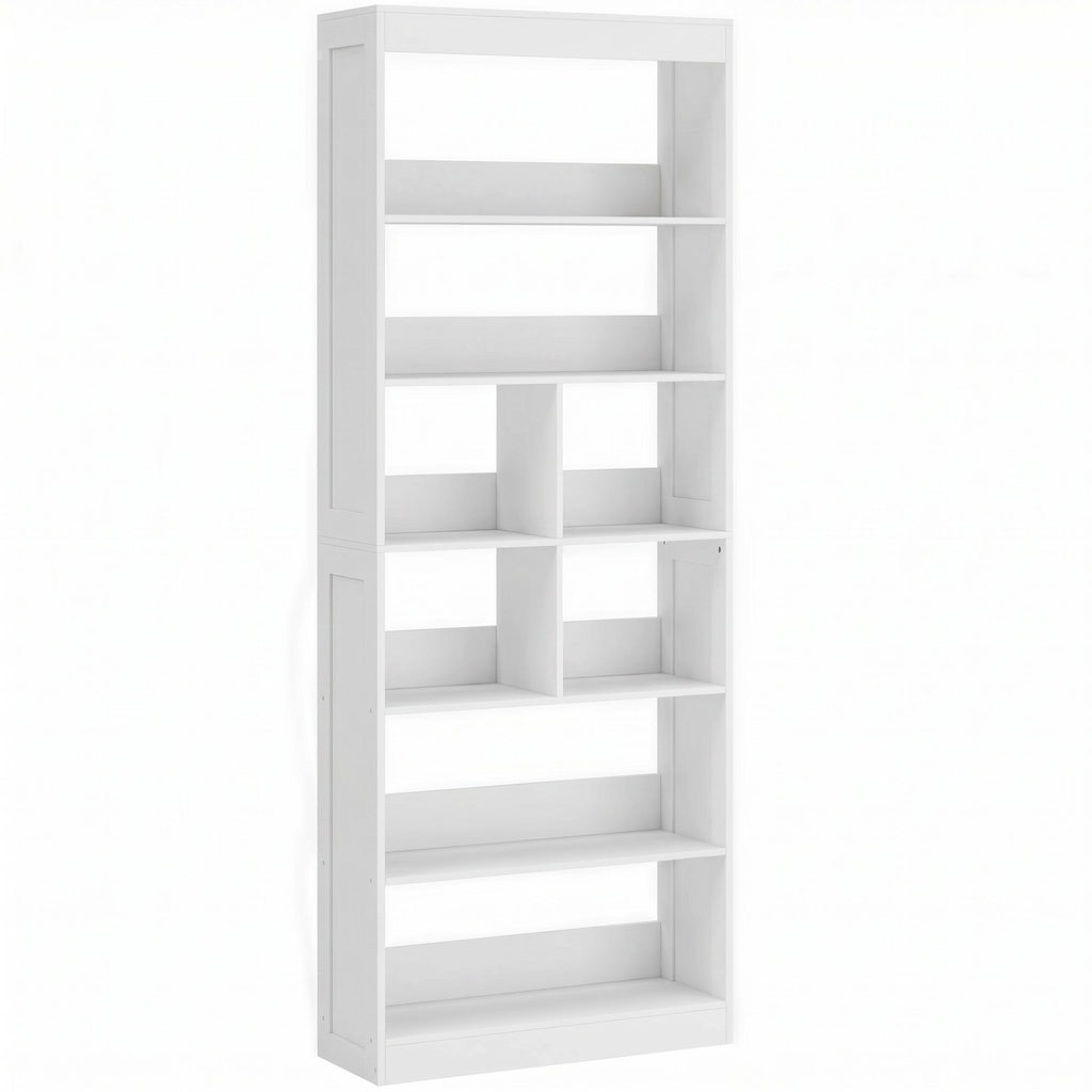 Bookcase, 6-Tier Bookshelf with Open Storage Shelves, Cubes, 180 cm Tall Display Shelf with Anti-Tipping Design, White